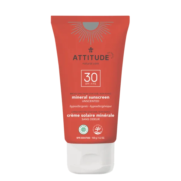 Attitude: Moisturizer Mineral Sunscreen SPF 30 - Unscented
