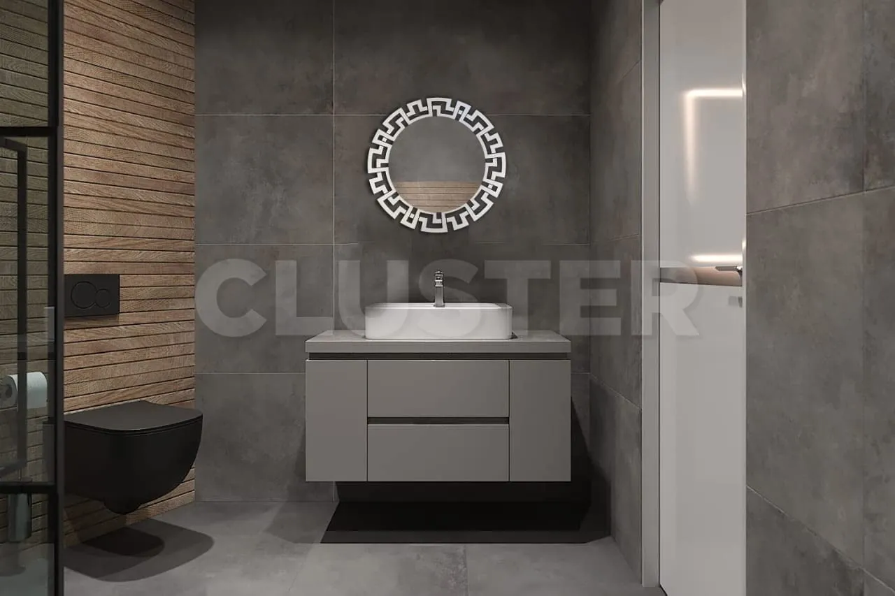 CLUSTER Modern Metal Wall Mirror for Home Décor | Bathroom | Living & Bed Room, Round, 24x24 in (Silver, SS-CLMR-SL 24-05)