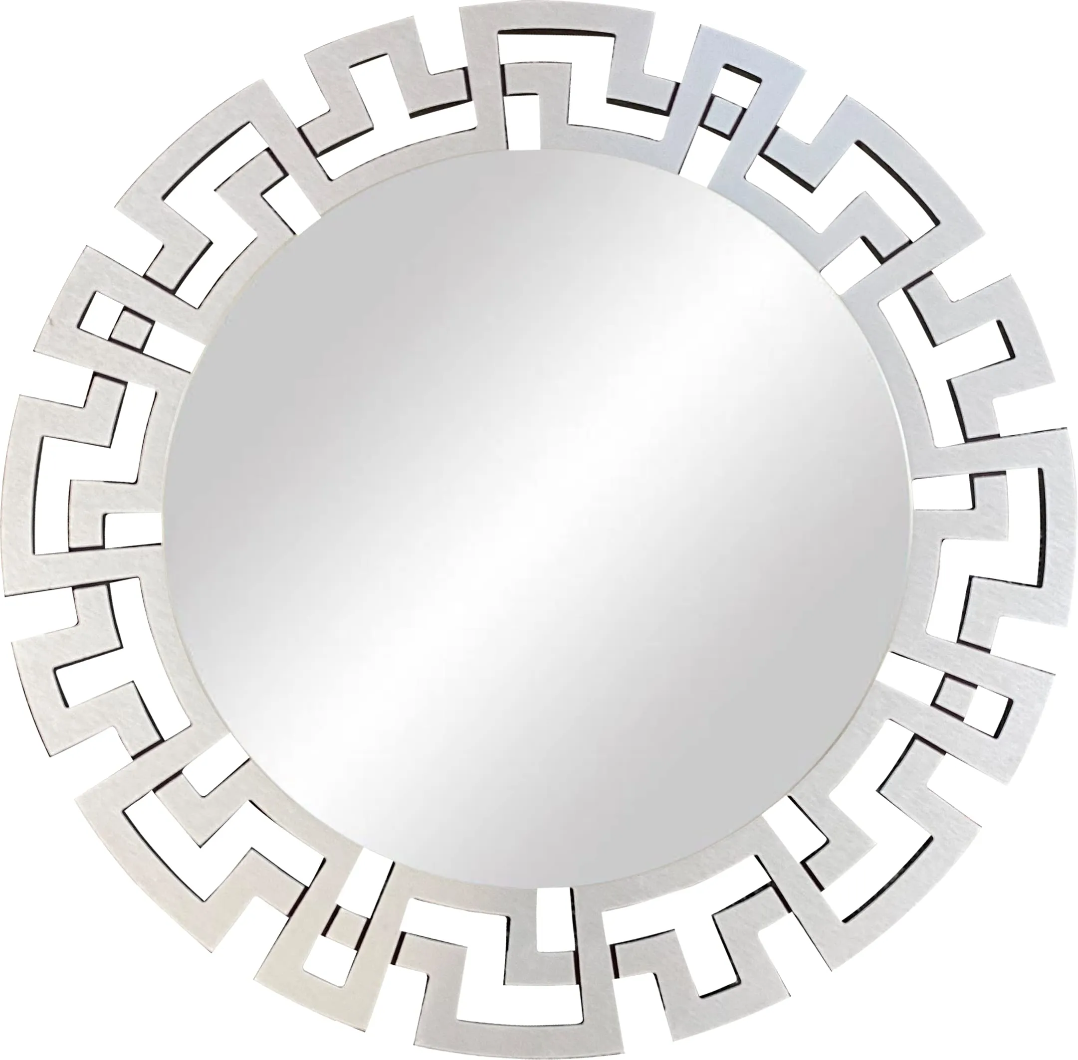 CLUSTER Modern Metal Wall Mirror for Home Décor | Bathroom | Living & Bed Room, Round, 24x24 in (Silver, SS-CLMR-SL 24-05)