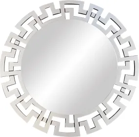 CLUSTER Modern Metal Wall Mirror for Home Décor | Bathroom | Living & Bed Room, Round, 24x24 in (Silver, SS-CLMR-SL 24-05)