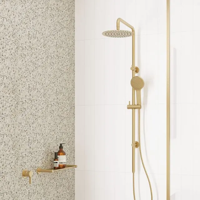 Fienza Kaya Twin Rail Shower Urban Brass