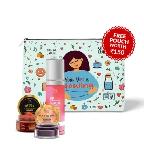 Lipcare Trip Kit | Complete Lip Care with (Lip Balm, Lip Scrub, Lip Serum   Get a FREE Pouch)