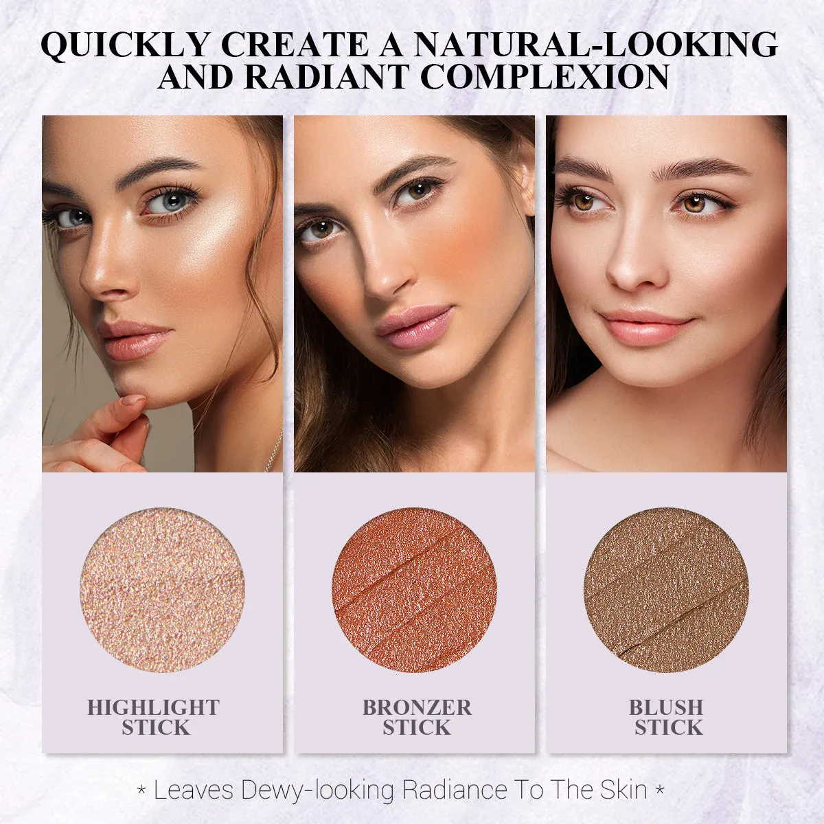 LUXAZA Multi Makeup Stick(4pcs) - Peach Set