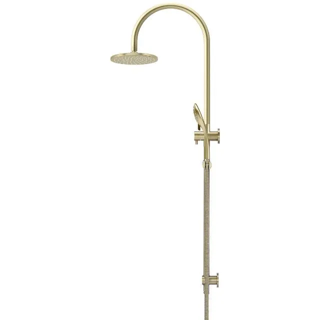 Meir Gooseneck Shower Set with 200mm Rose, Three-Function Hand Shower Tiger Bronze