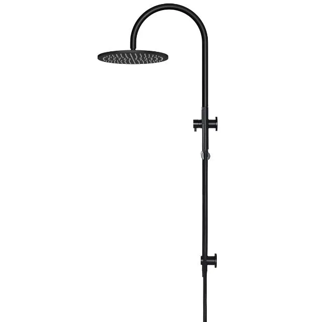 Meir Gooseneck Shower Set with 300mm rose, Single-Function Hand Shower Matte Black