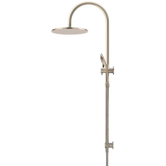 Meir Gooseneck Shower Set with 300mm rose, Three-Function Hand Shower Champagne
