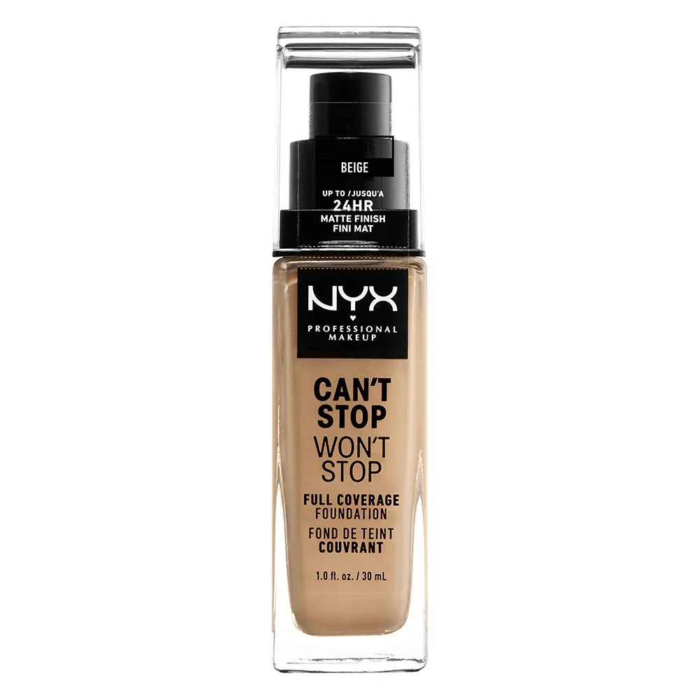 NYX - Can't Stop Won't Stop 24HR Full Coverage Foundation Beige - 1 fl oz (30 ml)
