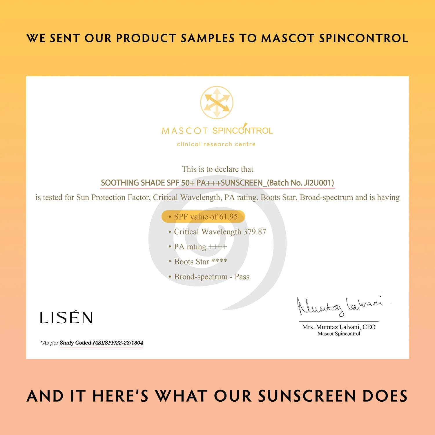 Soothing Shade Sunscreen with SPF 50  PA    & CICA