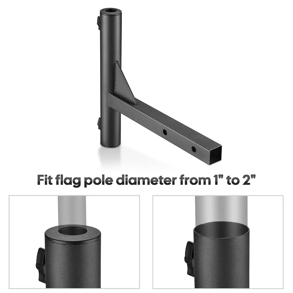 TheLAShop 2" Receiver Hitch Flag Pole Holder for 1" to 2" Poles