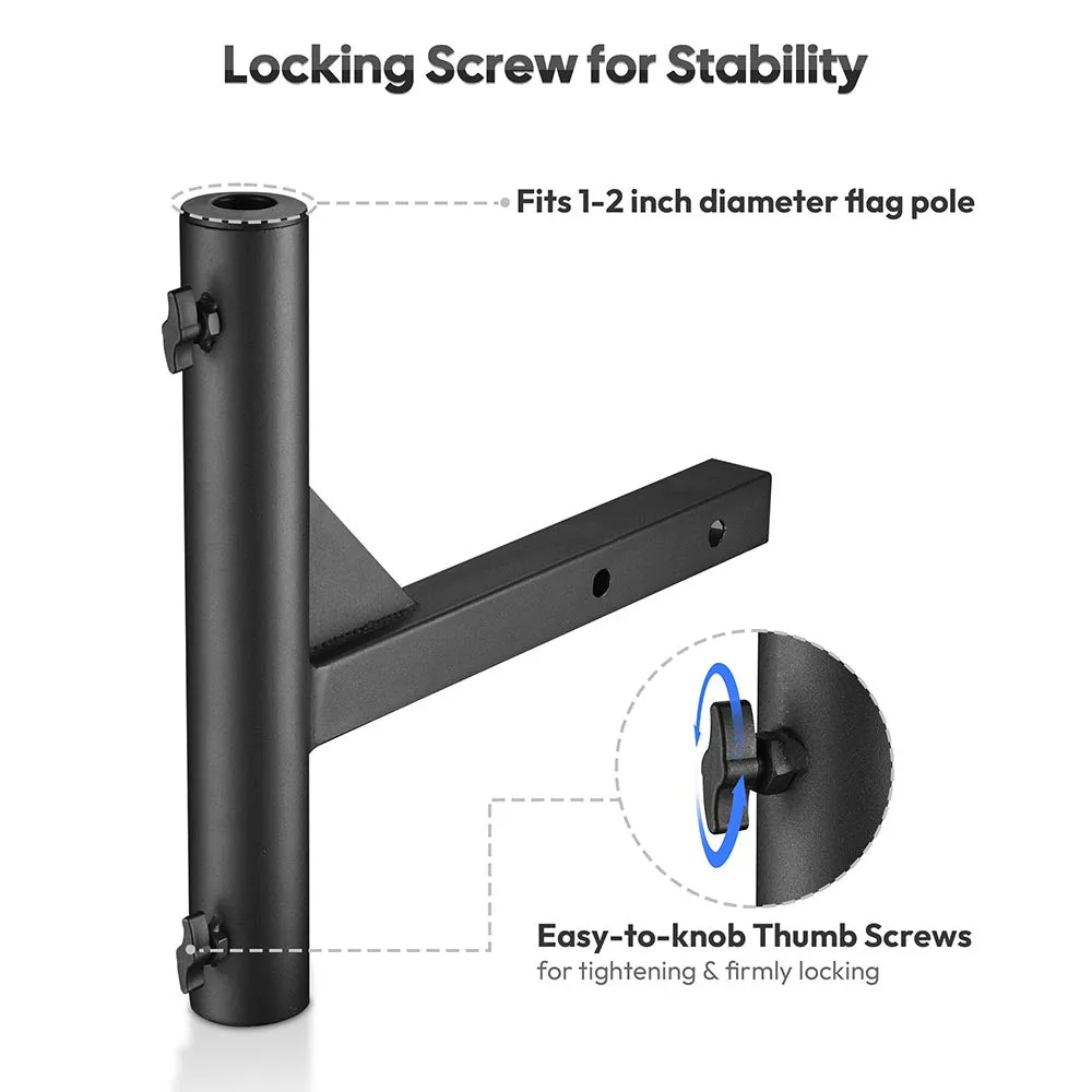 TheLAShop 2" Receiver Hitch Flag Pole Holder for 1" to 2" Poles